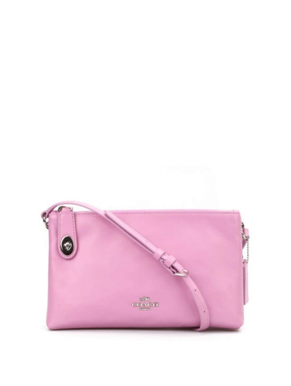 Coach Crosby Crossbody Bag Double Zip Pink Calf Leather 10"x6" - Picture 1 of 16